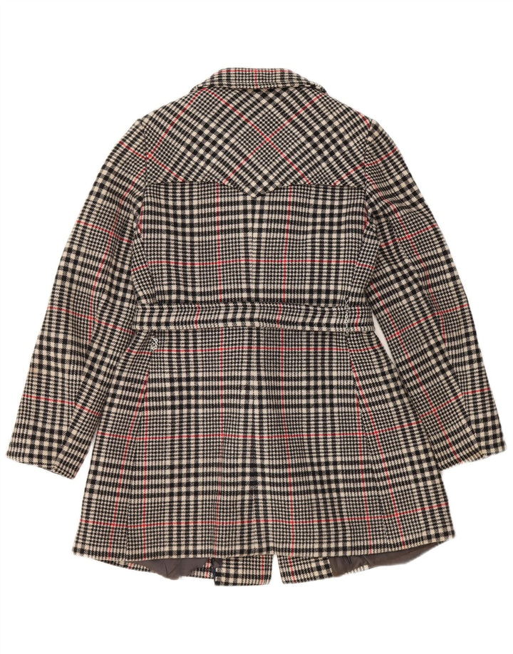 Trench doppiopetto vintage da donna IT 46 a quadri grigi grandi