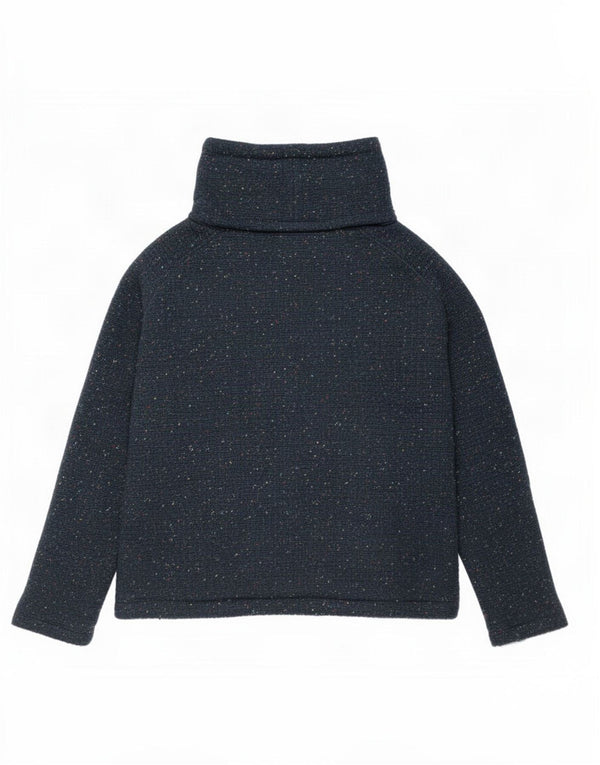 Maglione maglione a collo alto da donna Weird Fish UK 12 Medio blu navy screziato