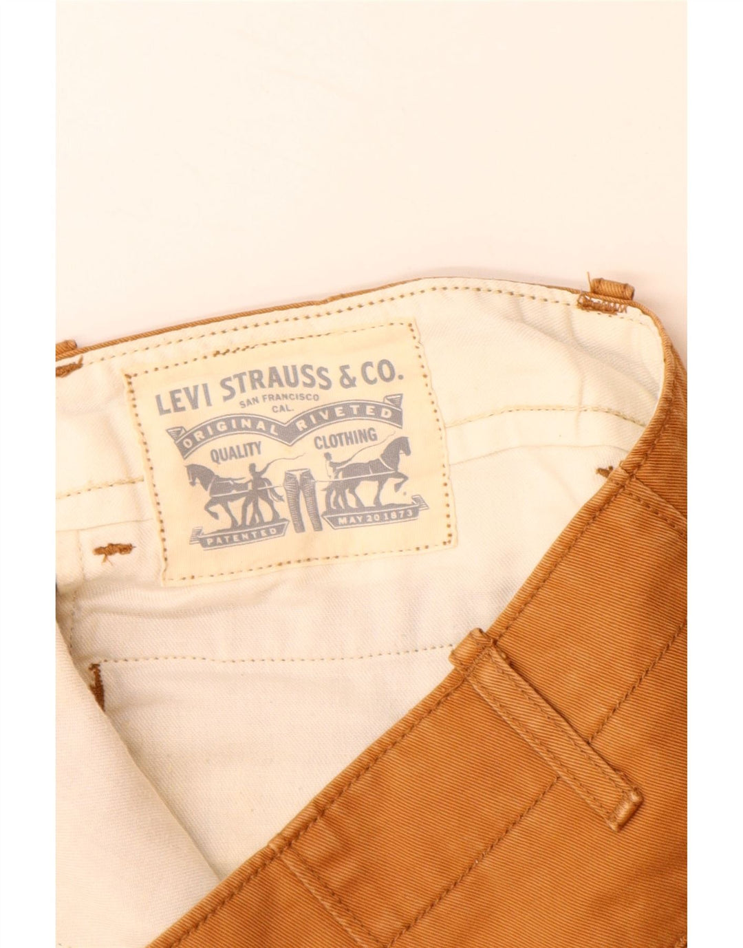 Pantaloncini chino da uomo LEVI'S W34 grandi in cotone marrone