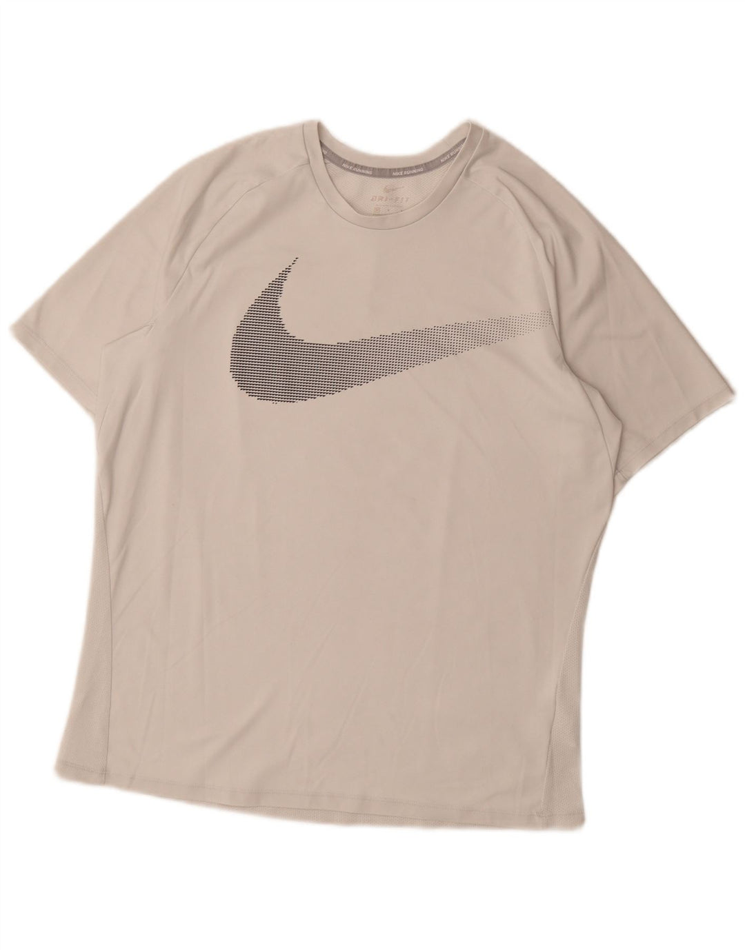 T-shirt grafica Nike Dri Fit da uomo, parte superiore in poliestere bianco medio