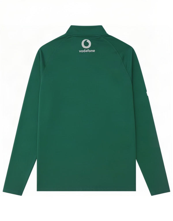 Canterbury Uomo IRFU Zip Collo Grafica Top Manica Lunga Grande Poliestere Verde