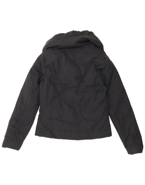 Giacca imbottita con cappuccio da donna Benetton UK 12 media nera