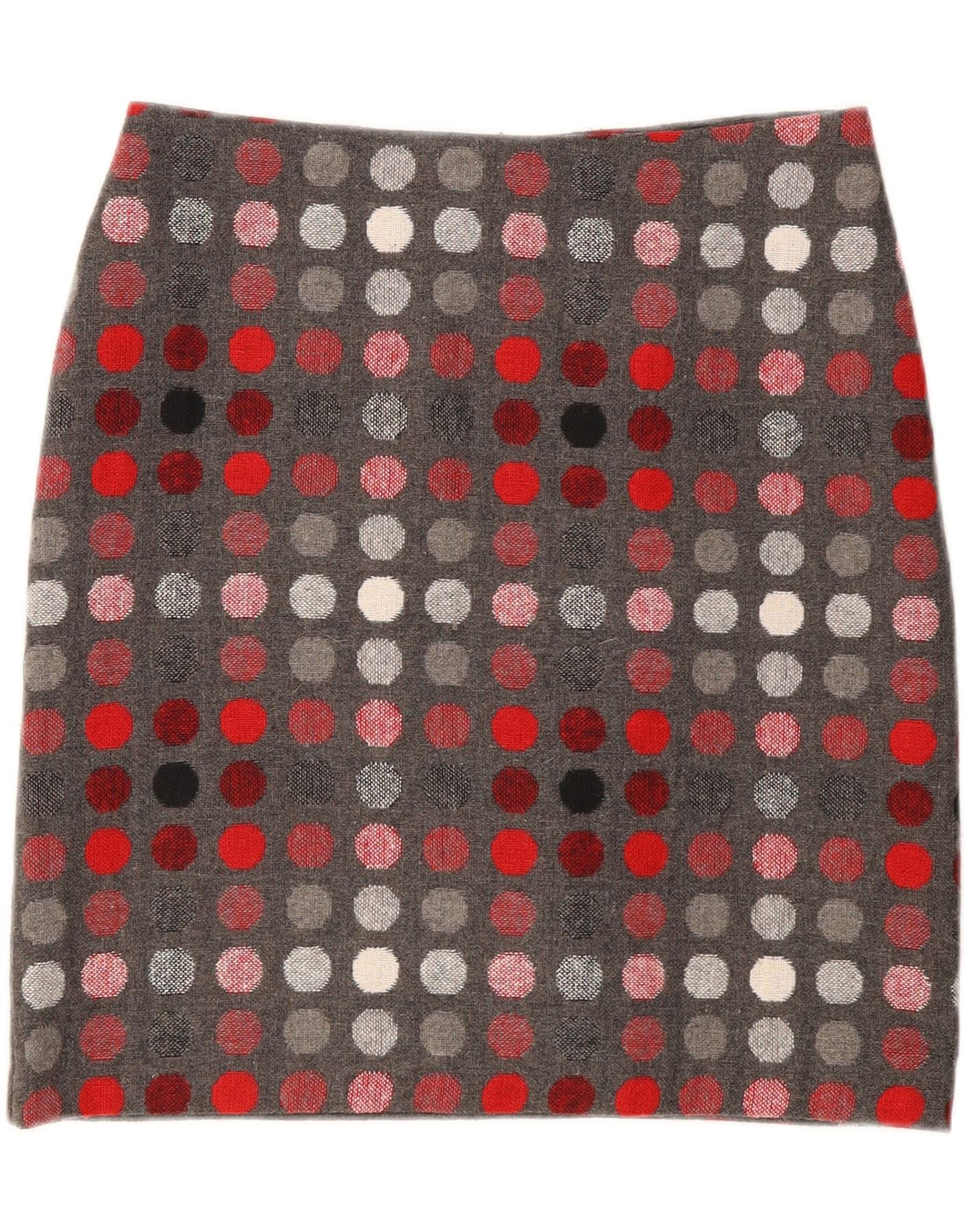 Gonna dritta da donna Marks & Spencer UK 12 media W30 a pois grigi