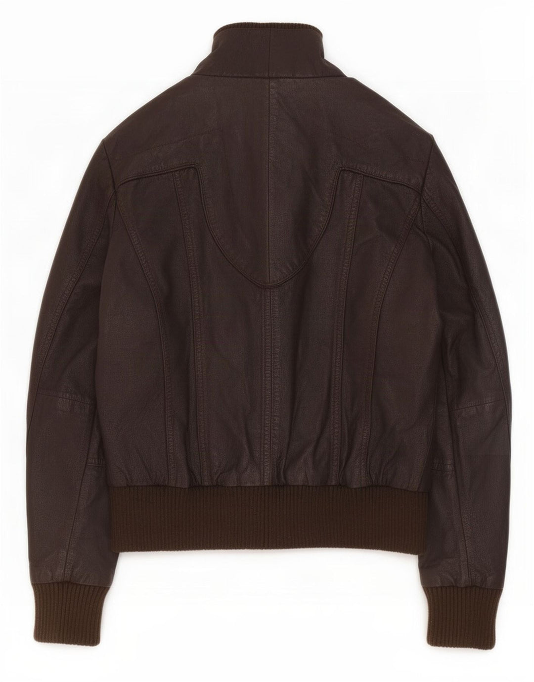 Giacca in pelle militare da donna vintage UK 14 grande marrone