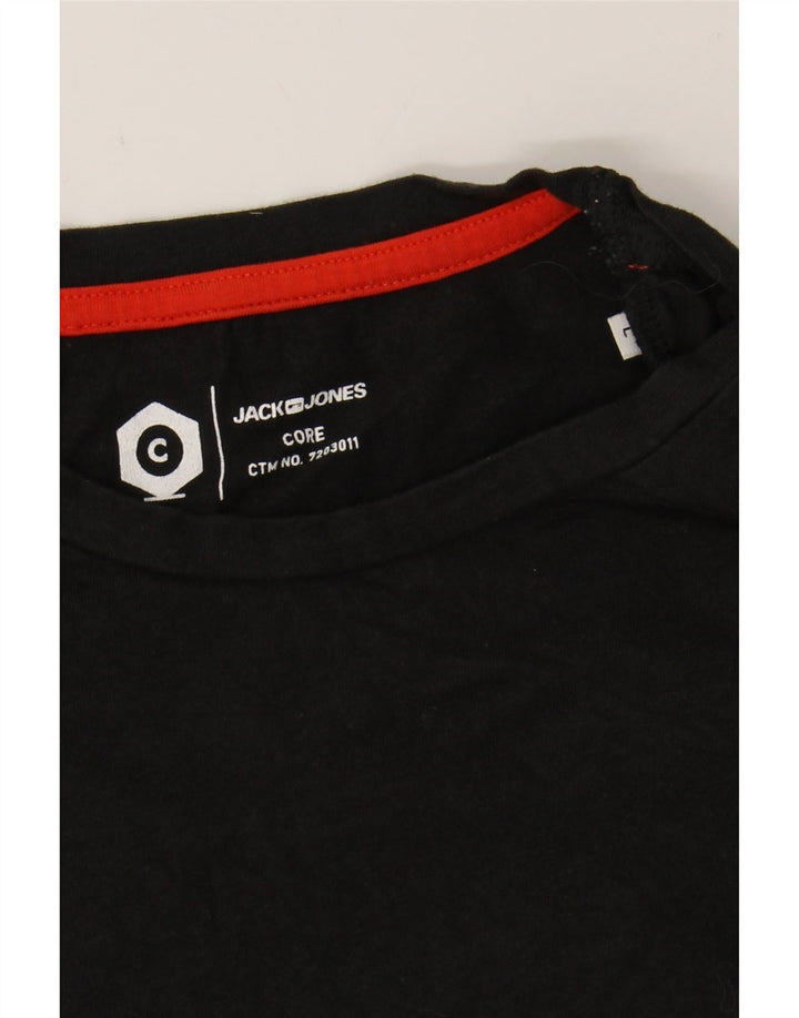 JACK & JONES Mens T-Shirt Top Large Black Colourblock Cotton Vintage Jack & Jones and Second-Hand Jack & Jones from Messina Hembry 
