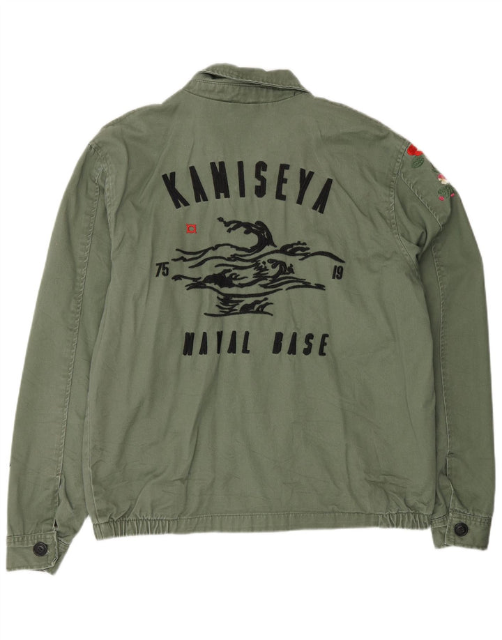 Giubbotto bomber da uomo Zara UK 38 Poliestere floreale verde medio