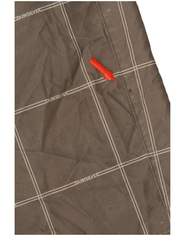 Pantaloncini chino da uomo Quiksilver W34 poliestere a quadri grigi grandi