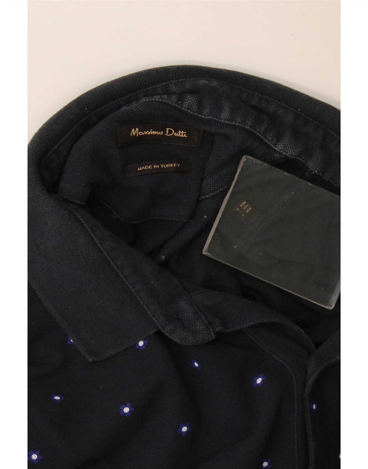 Polo da uomo Massimo Dutti grande blu navy maculato
