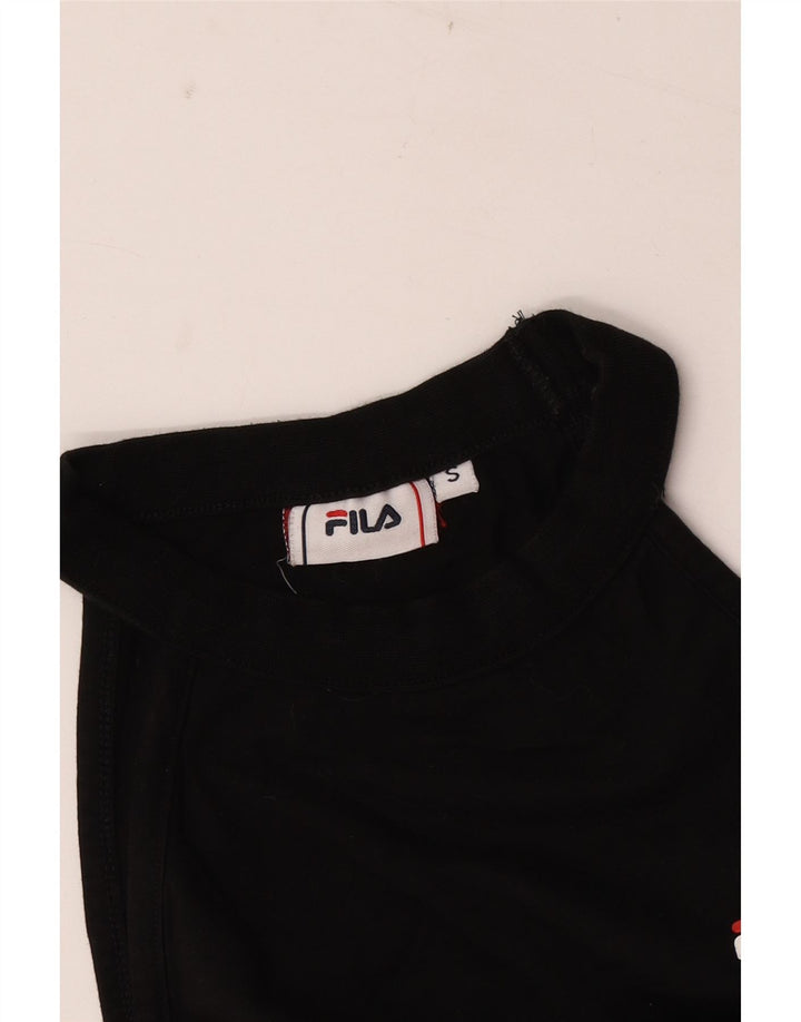 Fila Donna Graphic Crop Halter Top UK 10 Small Nero Colourblock