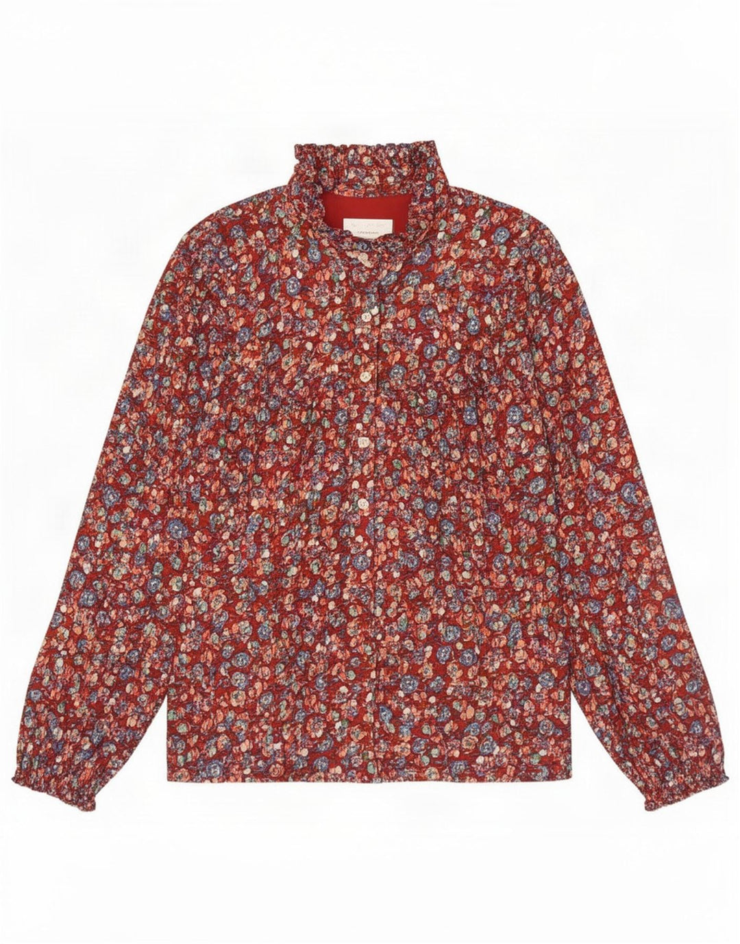 Camicia pullover da donna Anthropologie UK 12 Viscosa floreale rossa media