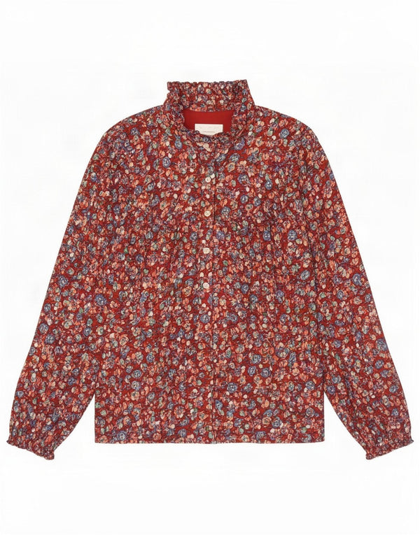Camicia pullover da donna Anthropologie UK 12 Viscosa floreale rossa media