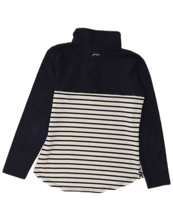 Joules Felpa da donna con collo con zip Maglione UK 6 XS Cotone a righe blu navy