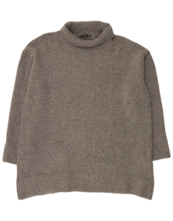 Maglione maglione oversize con collo alto da donna Zara UK 10 piccolo acrilico grigio