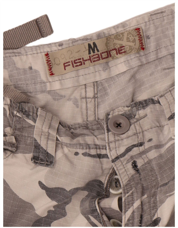 Pantaloni cargo da jogging da uomo Fishbone medi W32 L31 cotone mimetico grigio