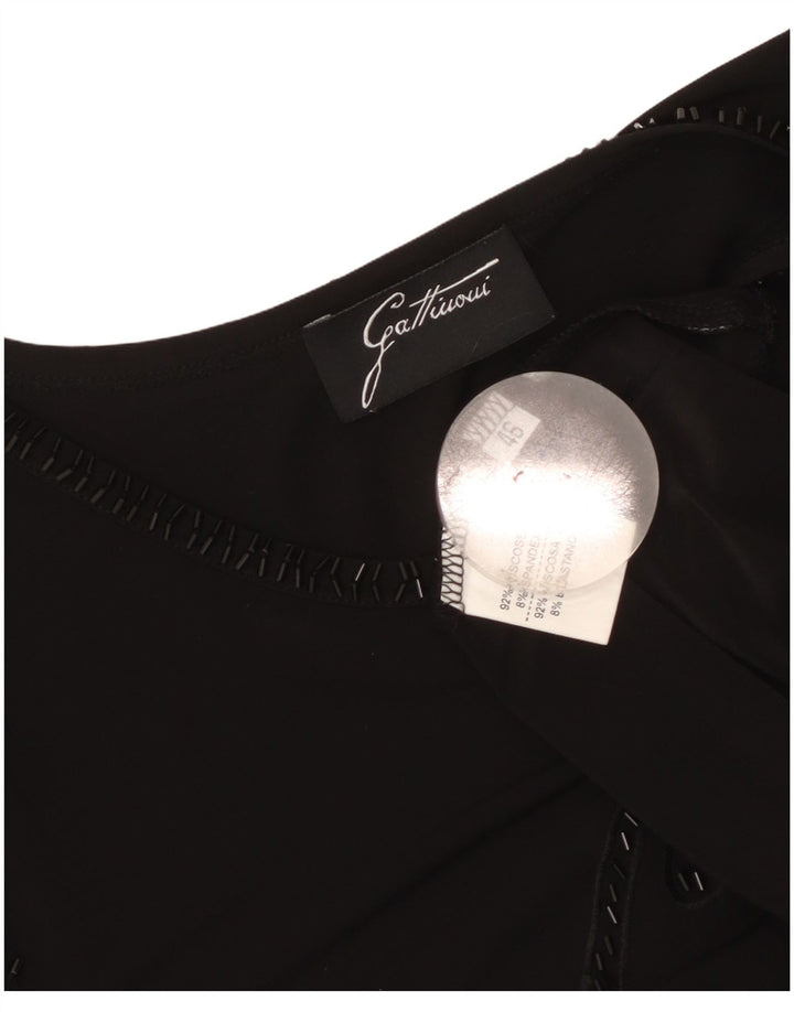 Gattinoni Maglietta Grafica Donna Top IT 46 Large Nera in Viscosa
