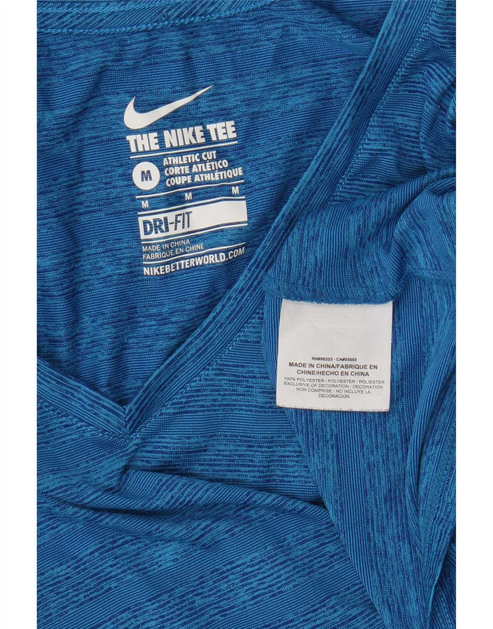 T-shirt Nike Dri Fit da donna Top UK 12 Poliestere a righe blu medio