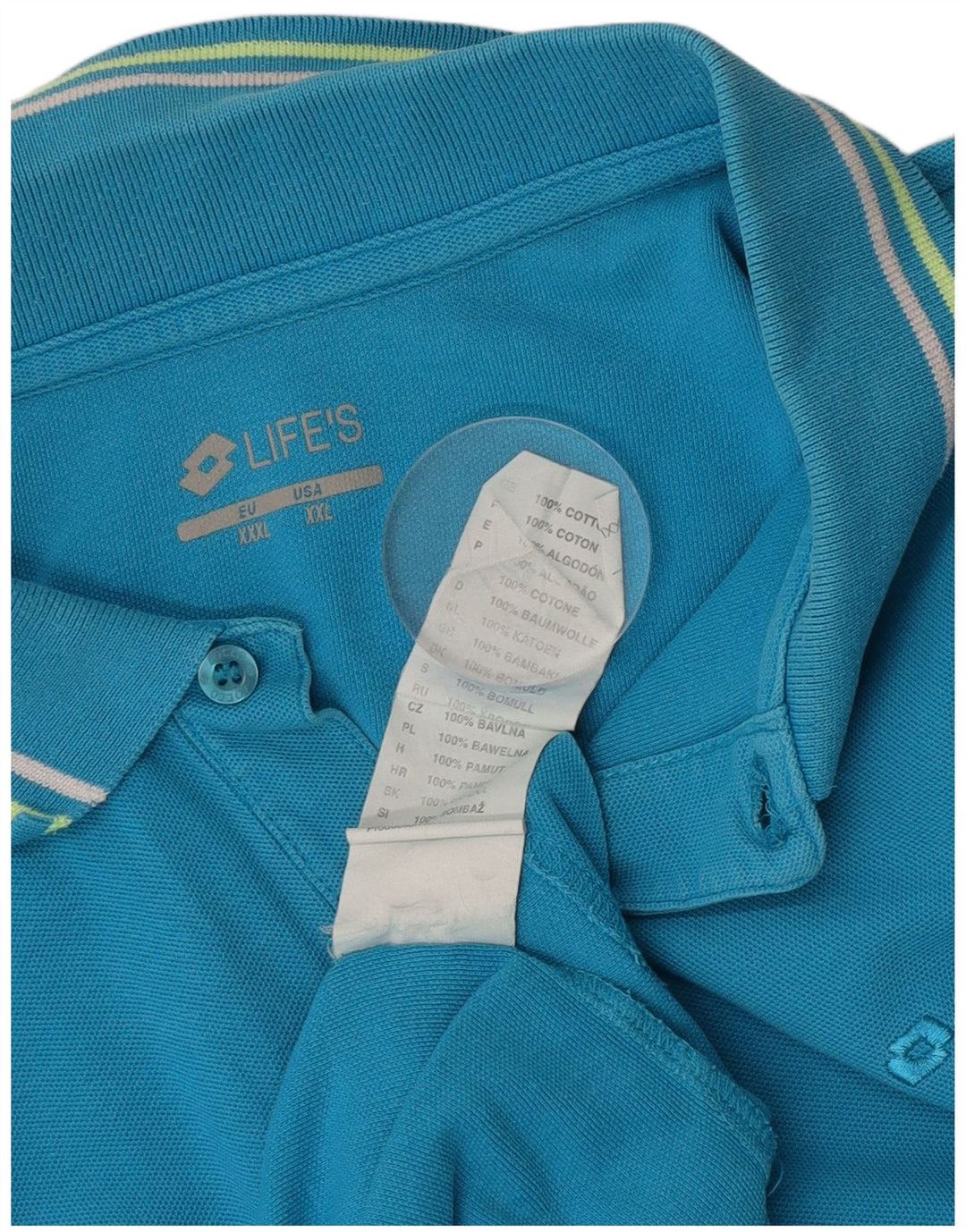 Polo da uomo Lotto 3XL in cotone blu