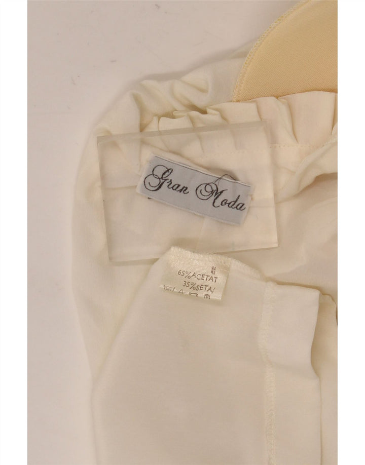 Camicetta vintage da donna a maniche corte corta IT 44 medio bianco sporco