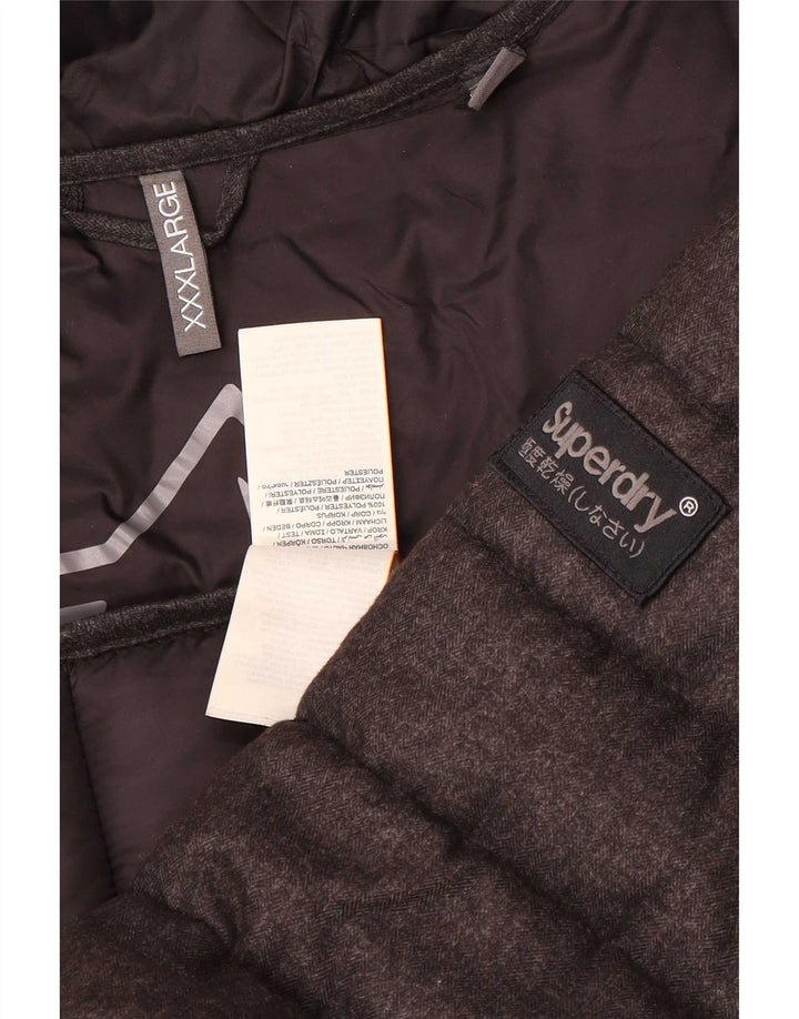 Giacca imbottita con cappuccio da uomo Superdry UK 46 3XL poliestere grigio