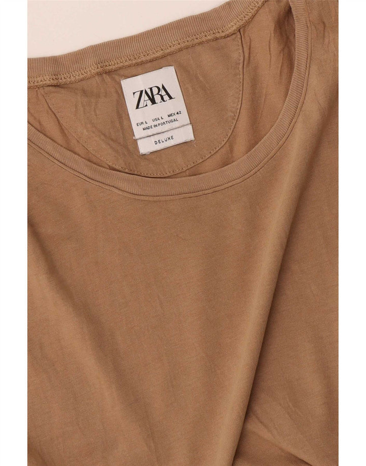 T-shirt Zara da uomo grande beige