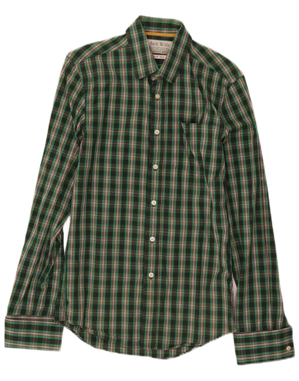 Camicia da uomo Jack Wills XS in cotone a quadri verdi