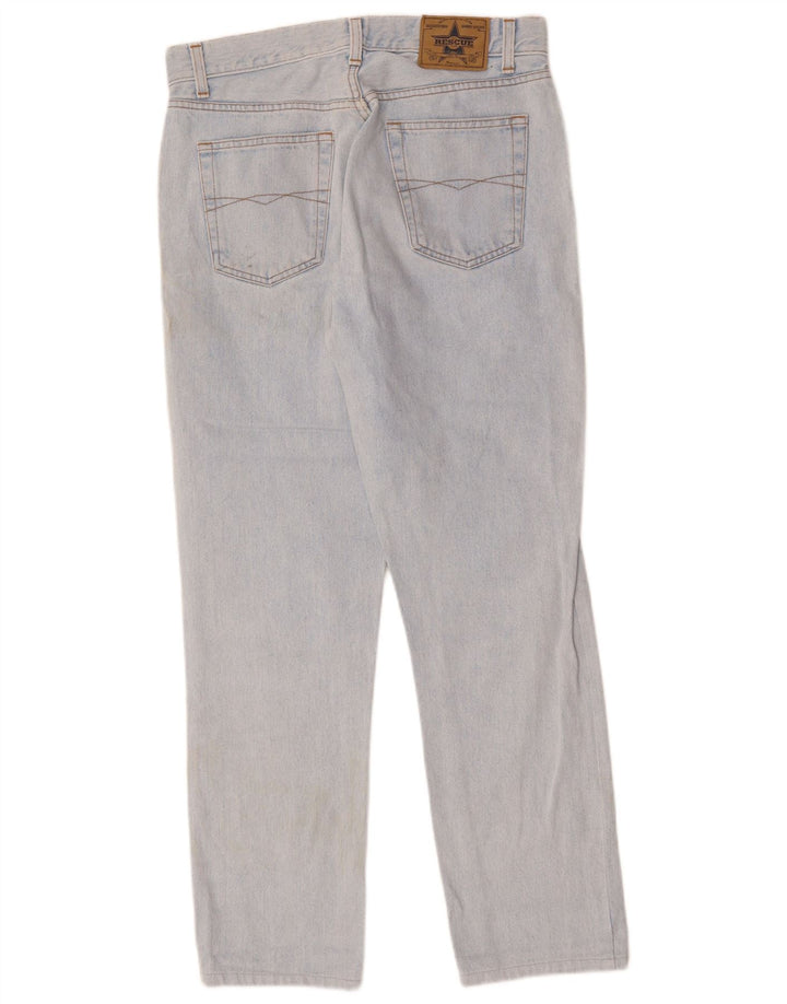 Jeans dritti a vita alta da donna VINTAGE W31 L30 cotone blu