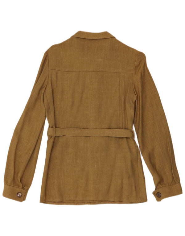 Camicia overshirt da donna vintage IT 42 media viscosa kaki classica