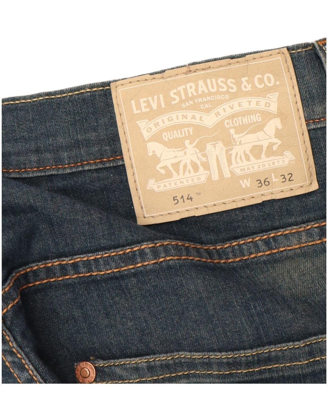 Levi's Uomo 514 Jeans dritti W36 L32 Cotone Blu