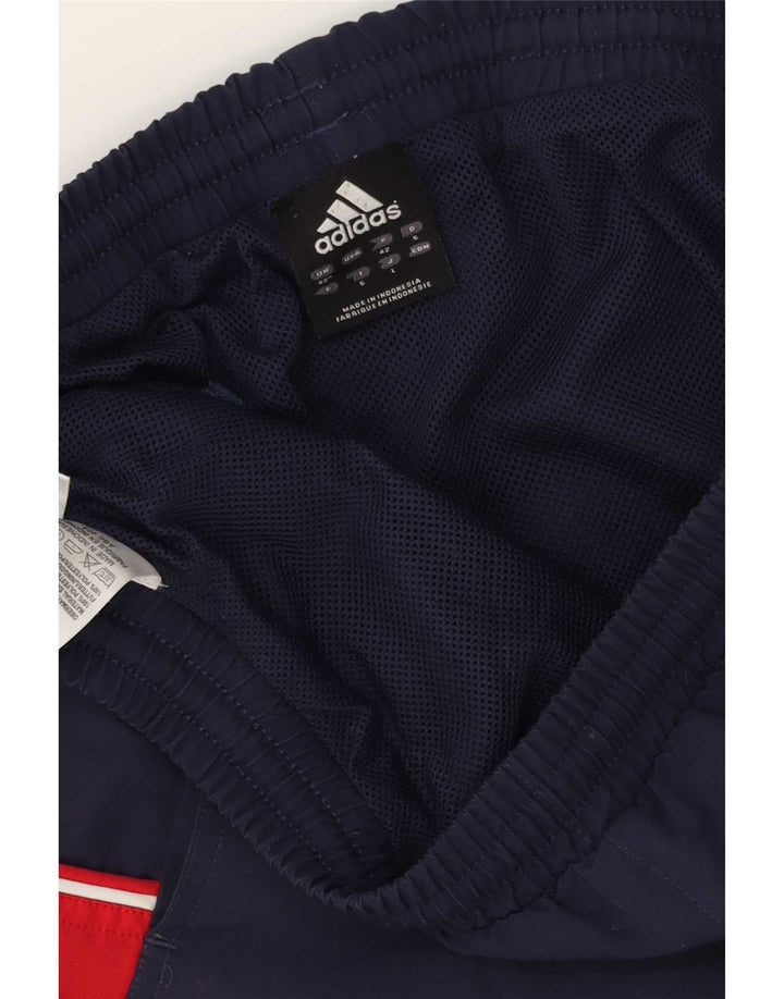 Pantaloncini sportivi da uomo Adidas Medi in poliestere color block blu navy