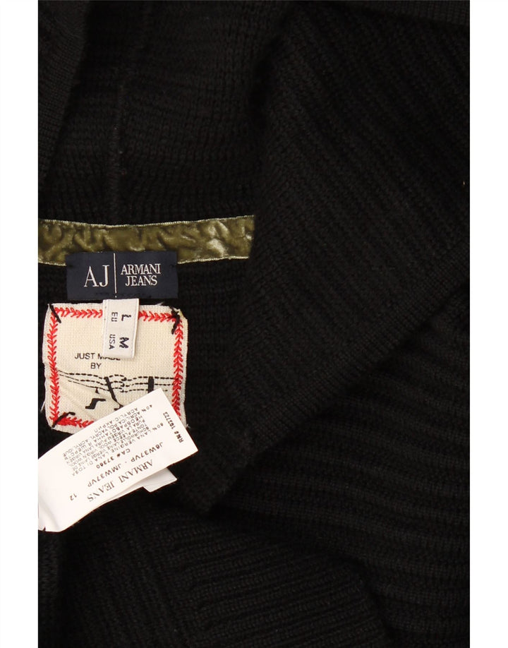 Maglione con cappuccio da donna Armani Jeans UK 14 lana nera media