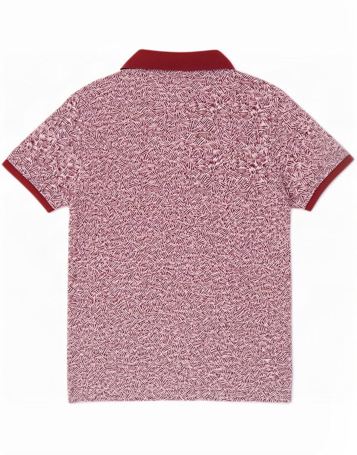Polo slim fit da uomo Pierre Cardin con motivo astratto, grande bordeaux