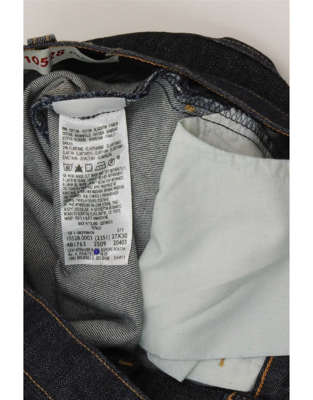 Jeans dritti Levi's 528 da donna W27 L30 cotone blu navy