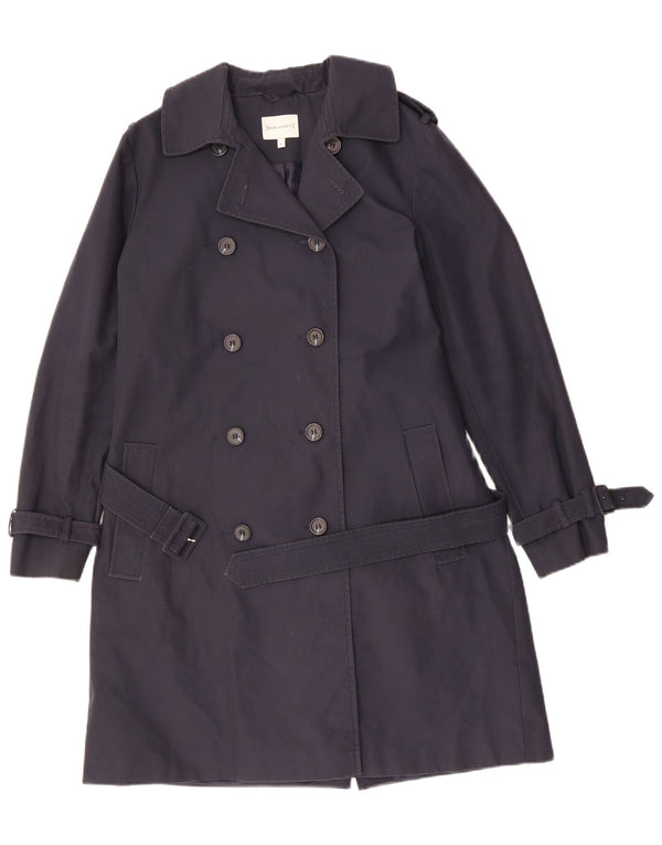 WAREHOUSE Trench da donna UK 16 Grande poliestere blu navy