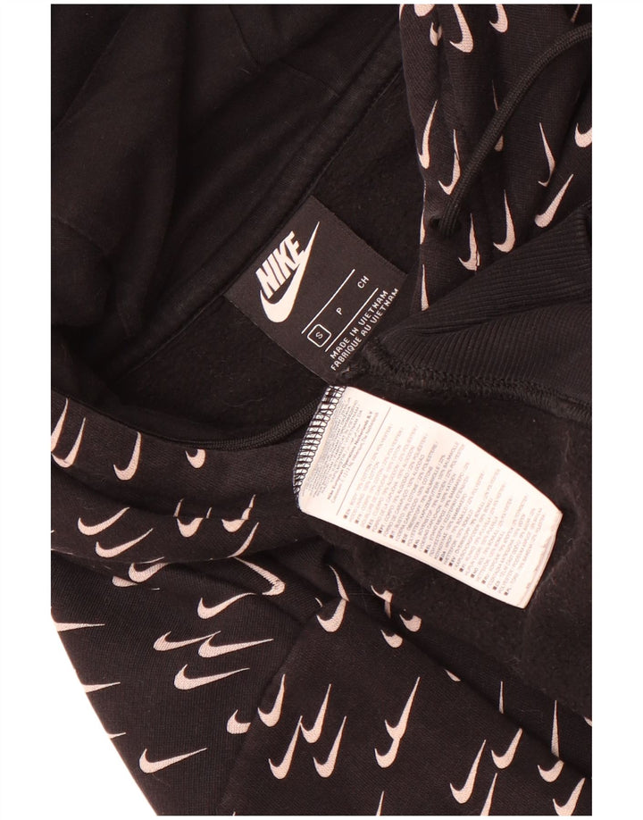 Felpa con cappuccio oversize con grafica Nike da donna UK 10 piccola in cotone nero