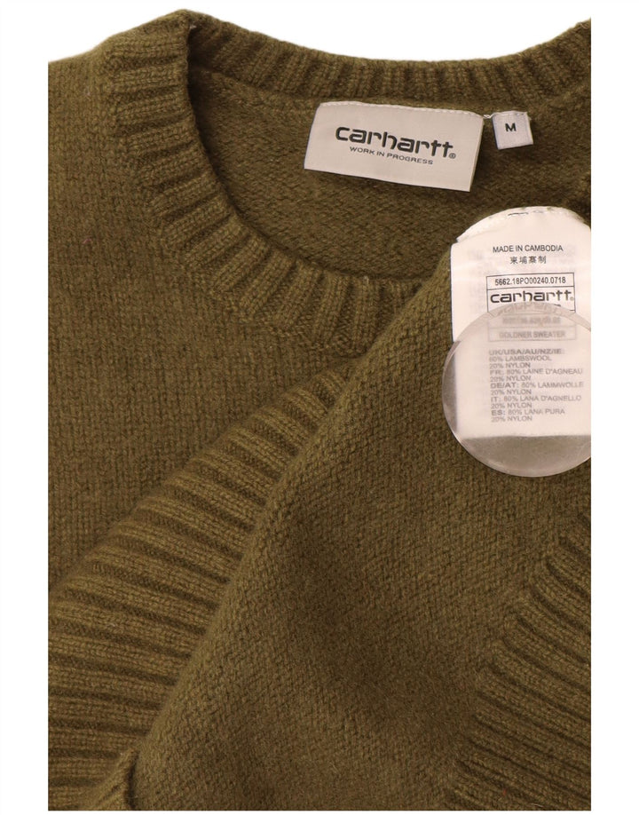 CARHARTT Maglione girocollo da uomo in lana d'agnello a righe kaki medio