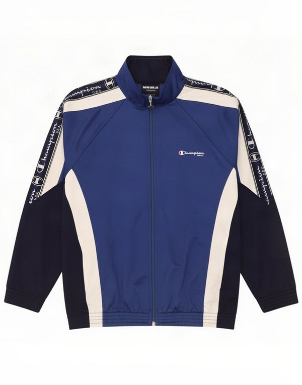 Champion Giacca da tuta da ragazzo 11-12 anni Large Blue Colourblock