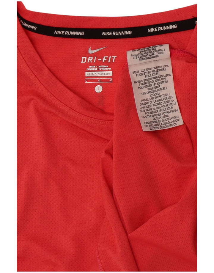 T-shirt corta da donna Nike Dri Fit Crop Top UK 14 grande rosa poliestere