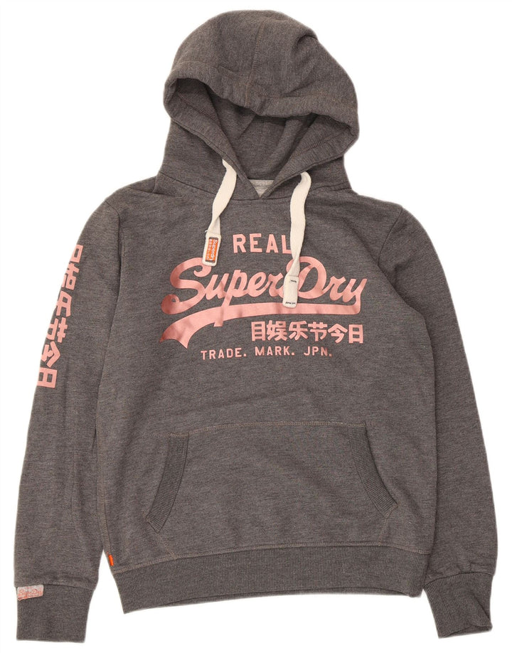 Felpa con cappuccio grafica da donna SUPERDRY UK 14 Poliestere grigio medio