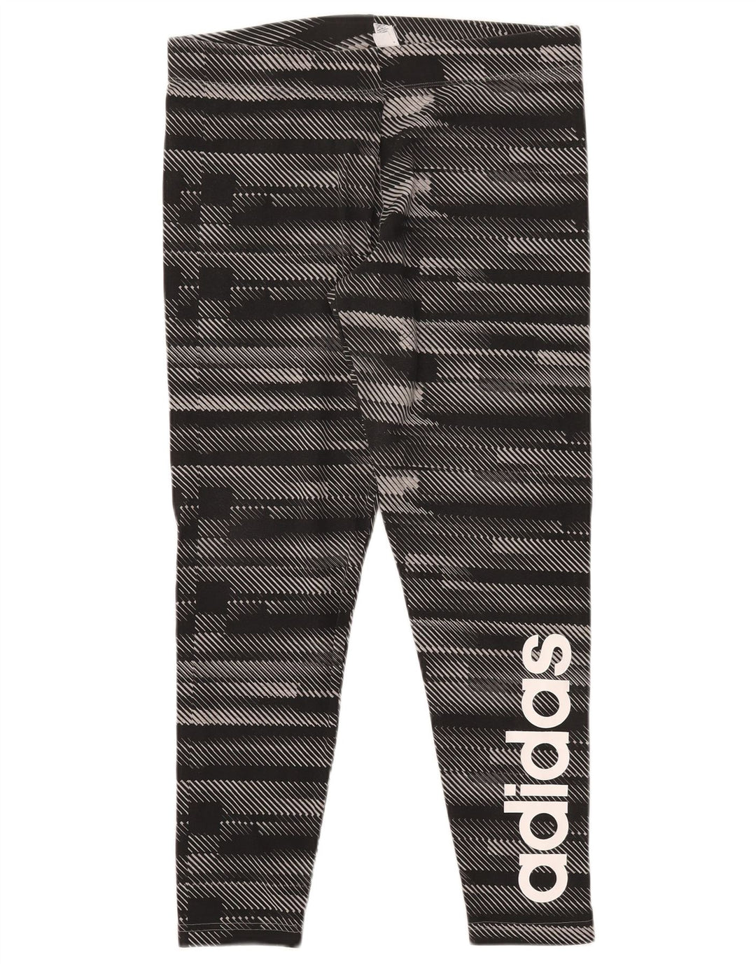 Leggings grafici da donna ADIDAS UK 16/18 Cotone a righe nere grandi