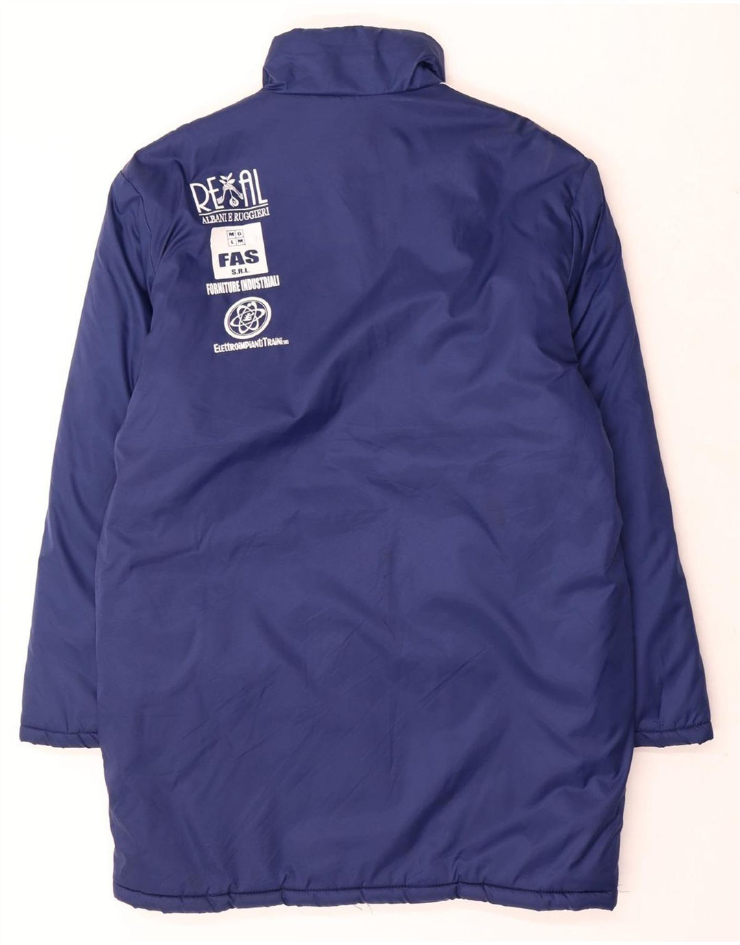 Cappotto imbottito con grafica ADIDAS da uomo UK 38/40 Poliammide blu medio