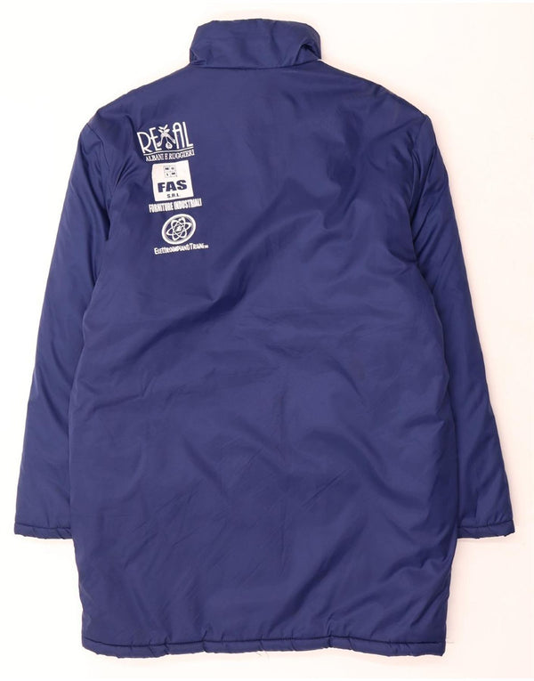 Cappotto imbottito con grafica ADIDAS da uomo UK 38/40 Poliammide blu medio