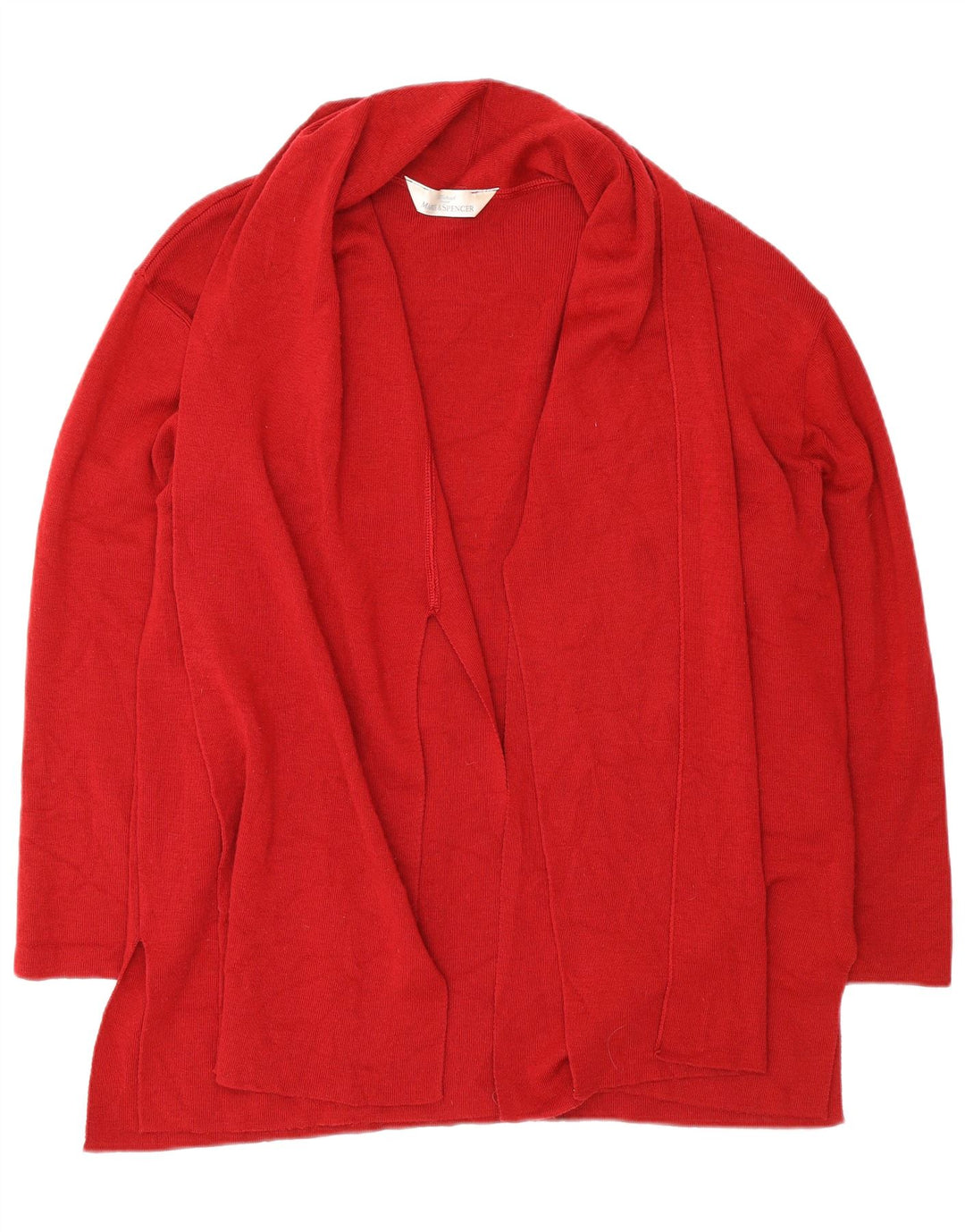 Maglione cardigan aperto oversize da donna Marks & Spencer UK 14 grande rosso