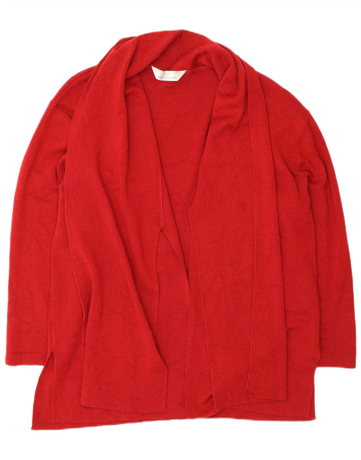 Maglione cardigan aperto oversize da donna Marks & Spencer UK 14 grande rosso