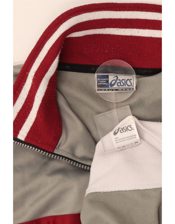 Giacca da ginnastica ASICS da uomo XL in poliestere color block grigio