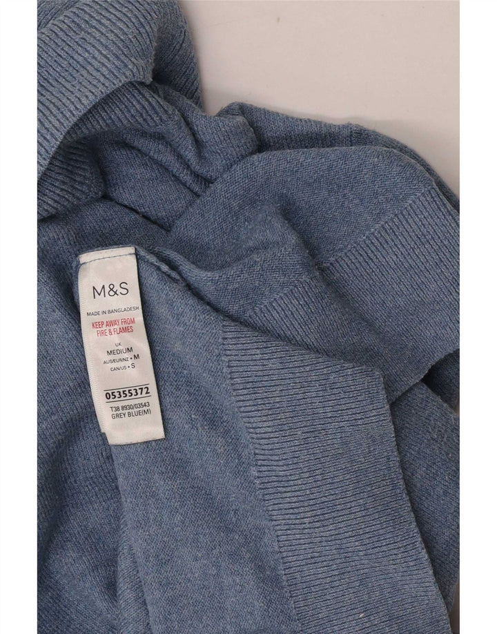 Maglione maglione a collo alto da donna Marks & Spencer UK 14 Poliestere blu medio