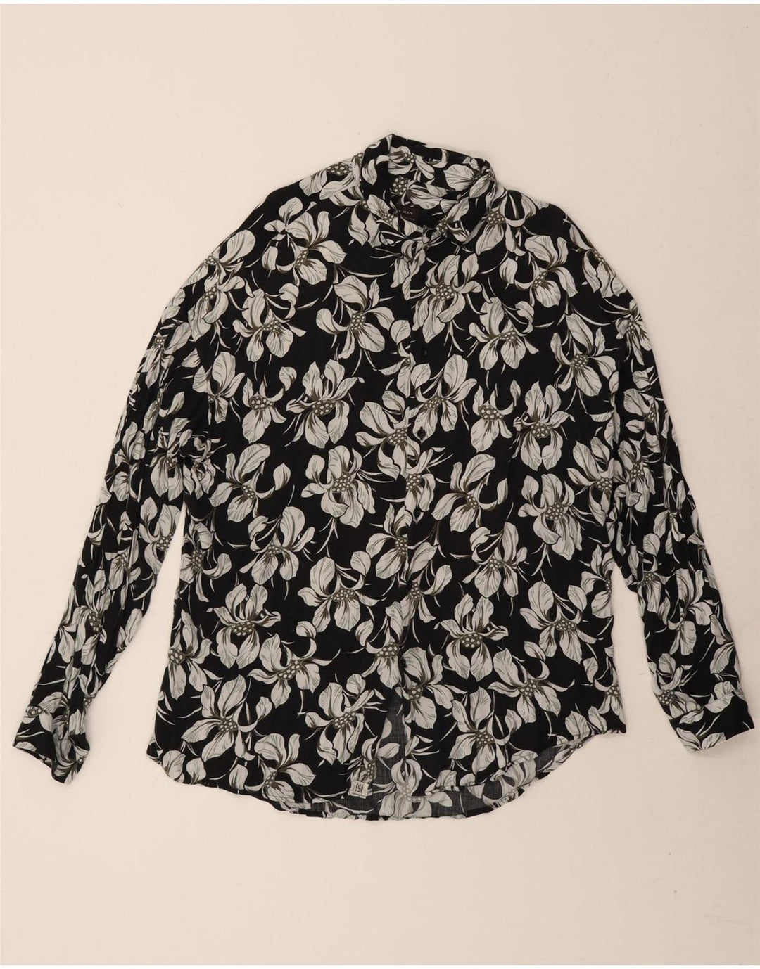 Camicia Zara da uomo slim fit grande nera floreale