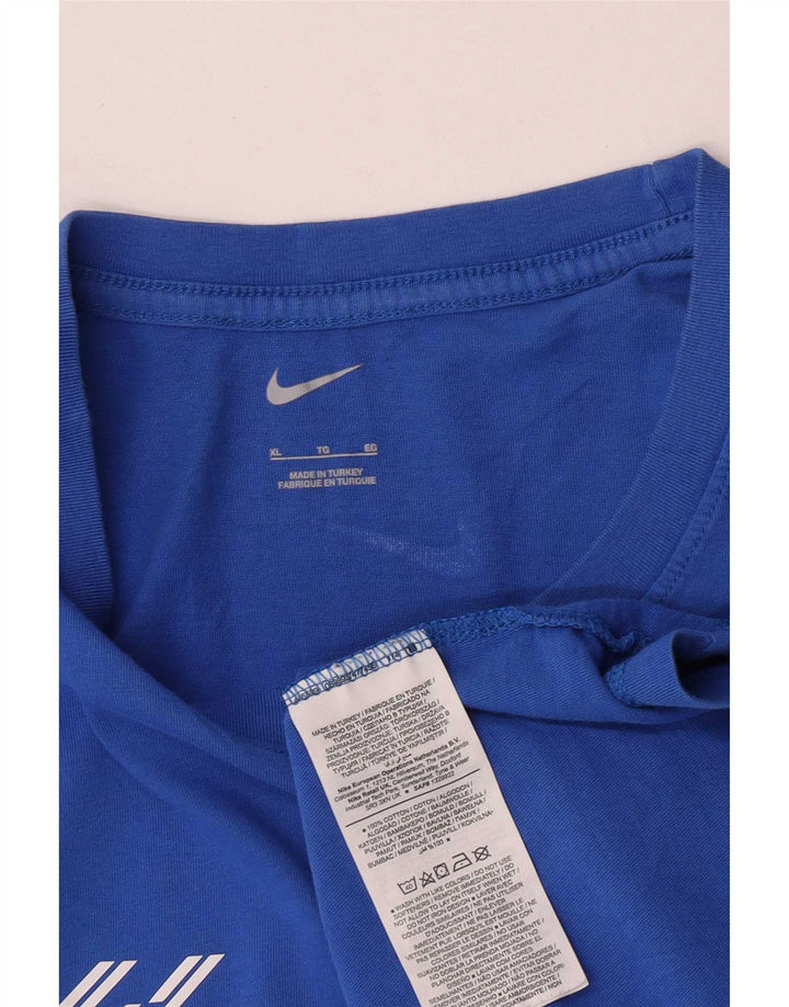 T-shirt grafica da uomo Nike Top XL in cotone blu