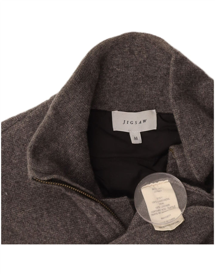 JIGSAW Womens Cardigan Sweater UK 14 Medium Grey Wool