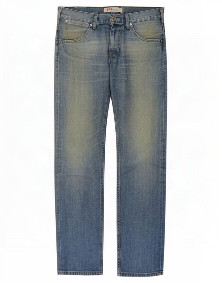 Levi's Uomo 504 Jeans dritti W36 L30 Blu