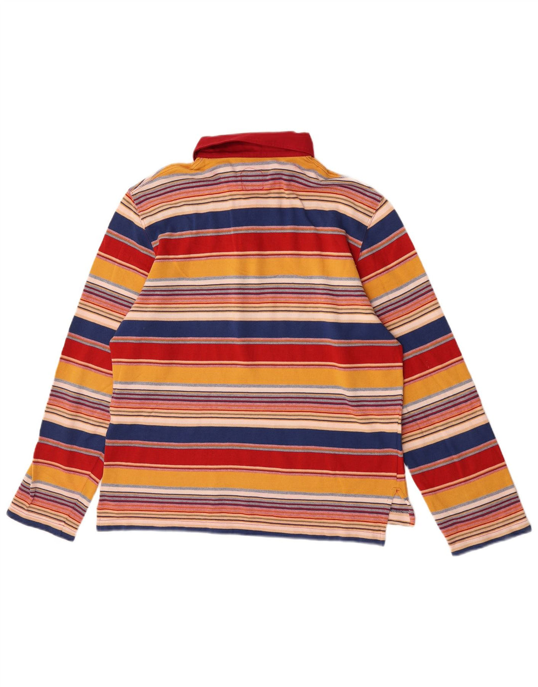 Polo da rugby vintage da uomo a maniche lunghe a righe multicolori
